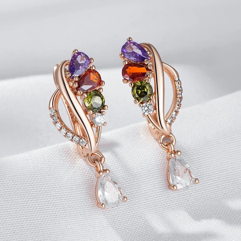 Colorful Drop Earrings - Gilded Rosy