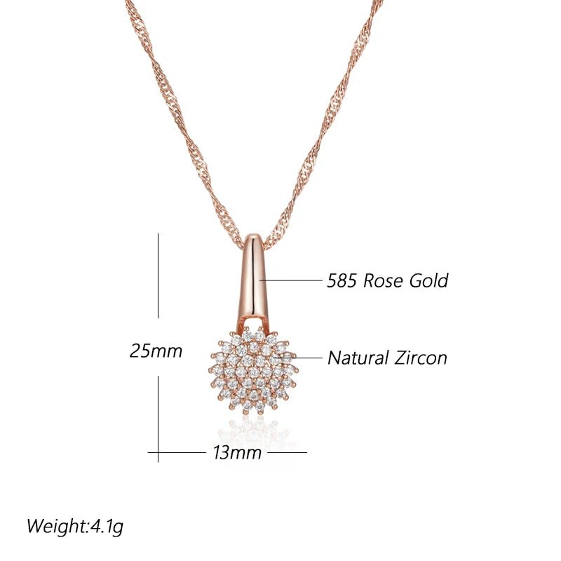 Crystal Flower Necklace 585 Rose Gold - Gilded Rosy