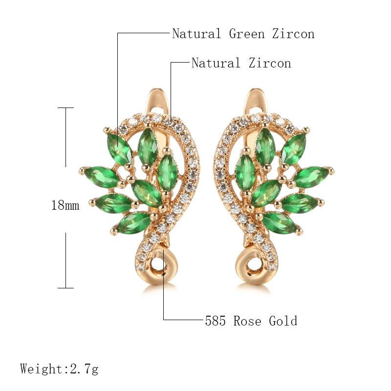 Green Viridiflora earrings 585 Rose Gold - Gilded Rosy