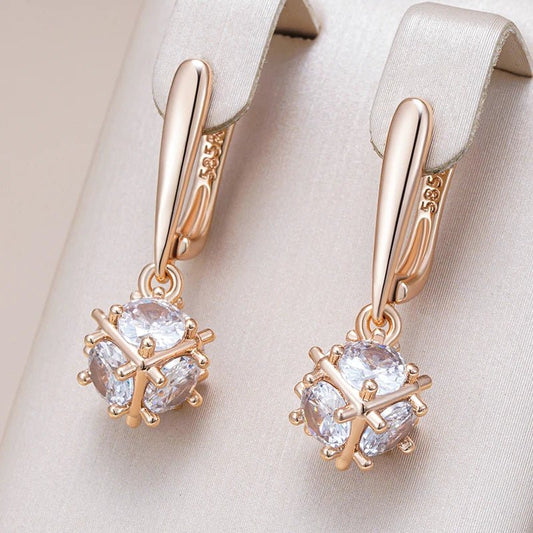 Snow Drop Earrings 585 Rose Gold - Gilded Rosy