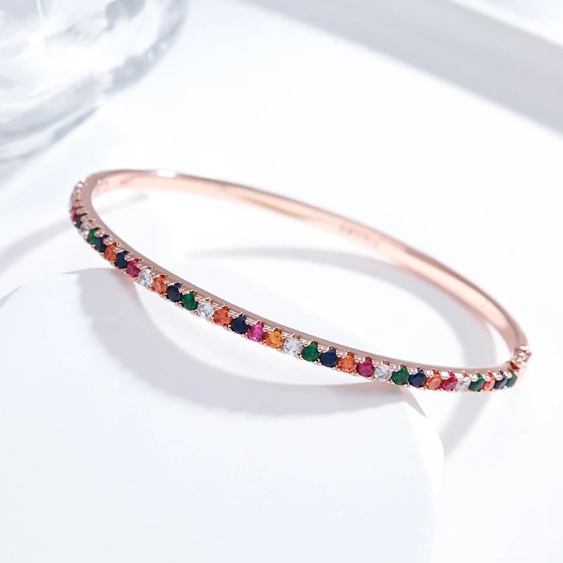 Rainbow bracelet - Gilded Rosy