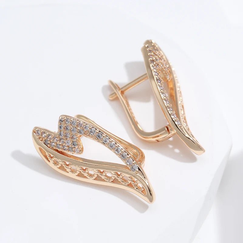 Wave Earrings - Gilded Rosy