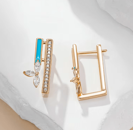 Earrings - Gilded Rosy