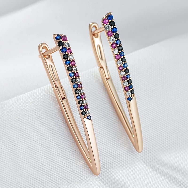 Amaranthus blue and purple Earrings 585 Rose Gold - Gilded Rosy