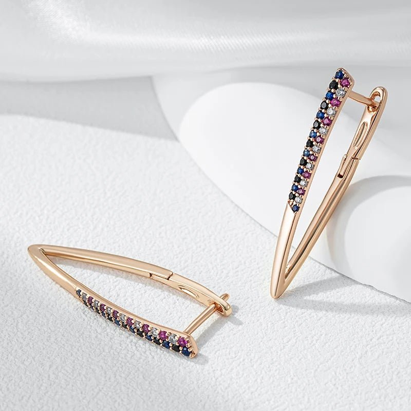 Amaranthus blue and purple Earrings 585 Rose Gold - Gilded Rosy