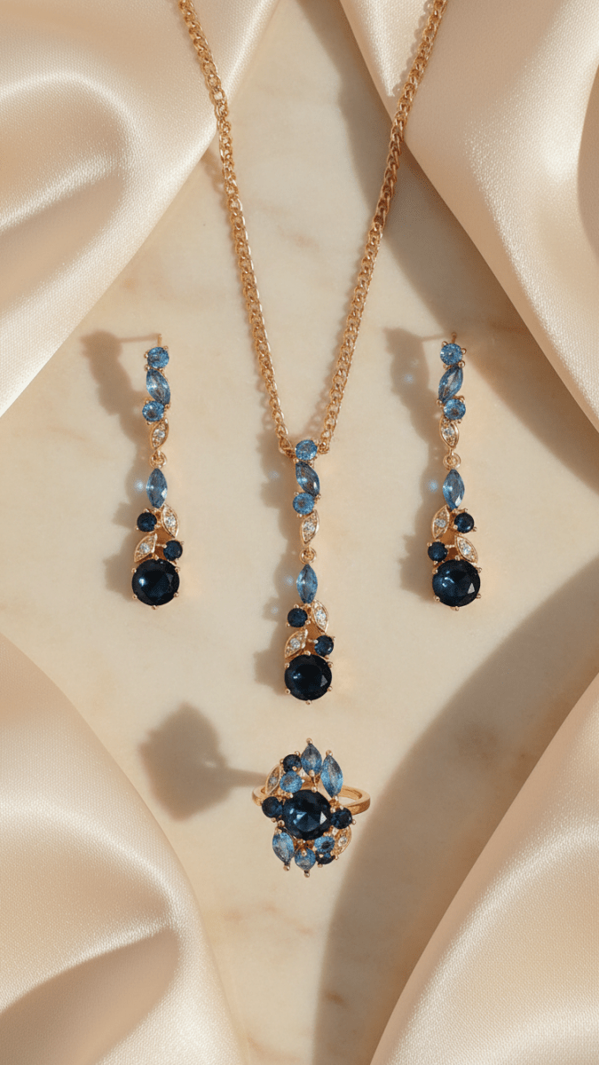 Blue ornamentals sets - Gilded Rosy