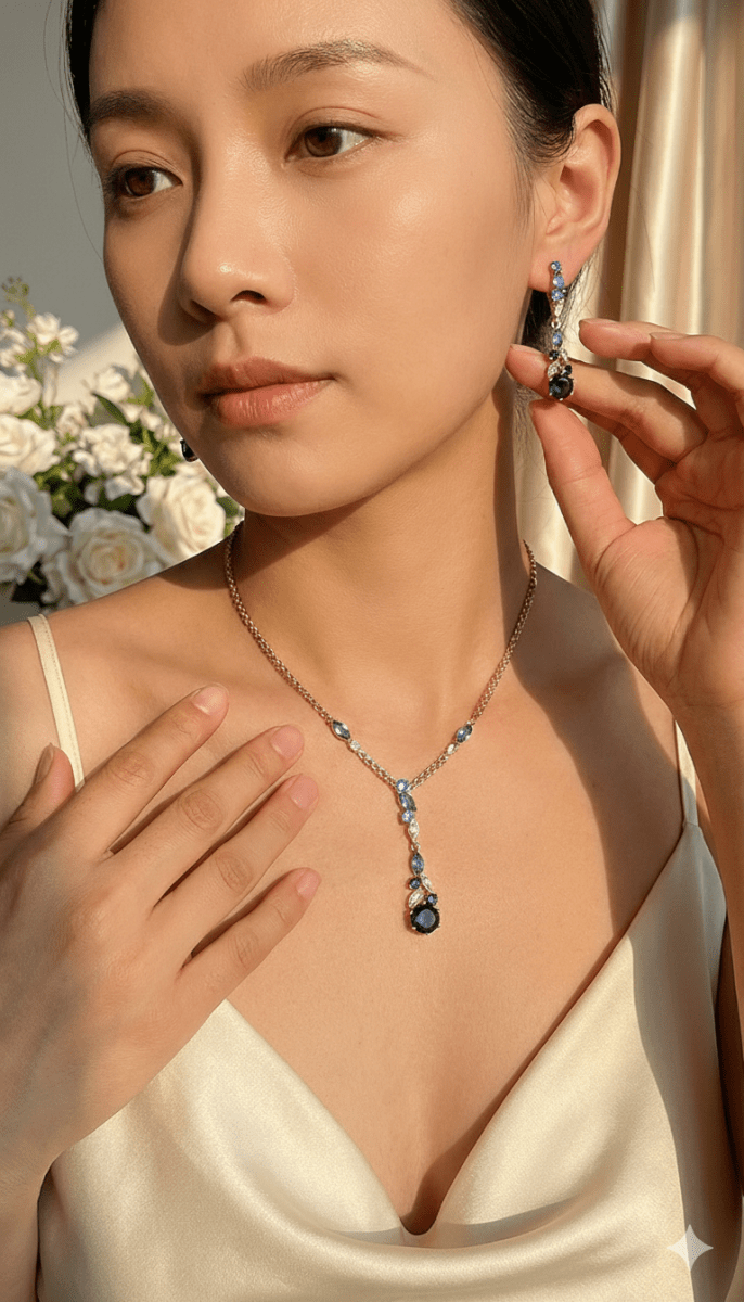 Blue ornamentals sets - Gilded Rosy