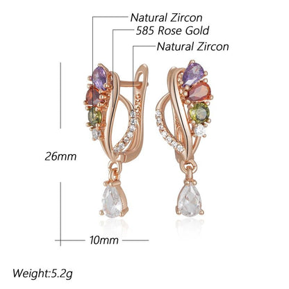 Colorful Drop Earrings - Gilded Rosy