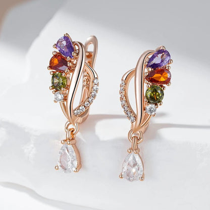 Colorful Drop Earrings - Gilded Rosy
