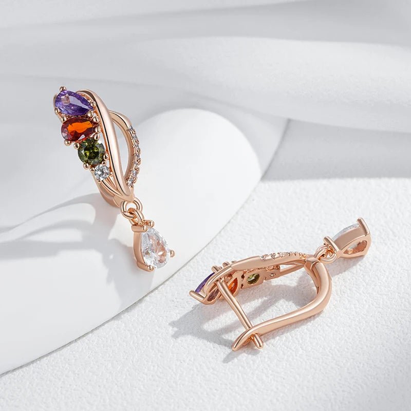 Colorful Drop Earrings - Gilded Rosy