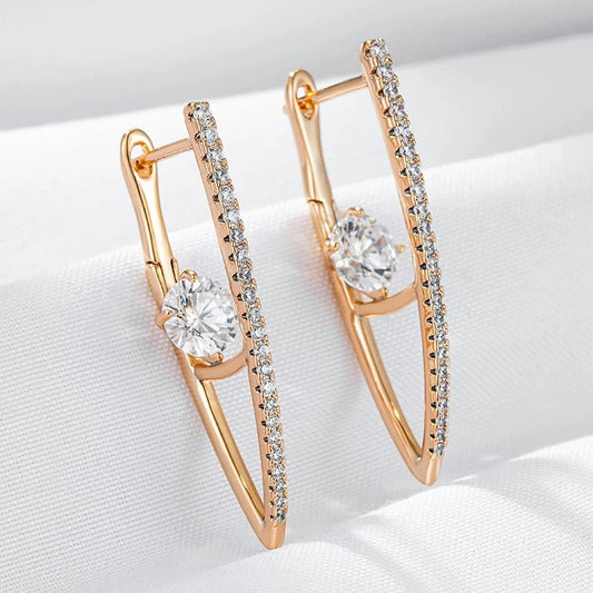 Coneflower 585 Rose Gold Long Earrings - Gilded Rosy