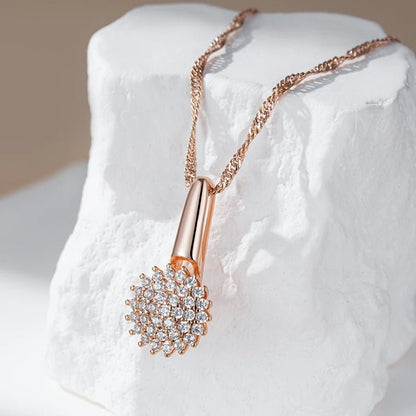 Crystal Flower Necklace 585 Rose Gold - Gilded Rosy