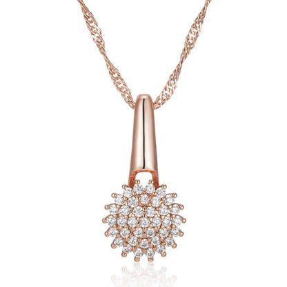 Crystal Flower Necklace 585 Rose Gold - Gilded Rosy