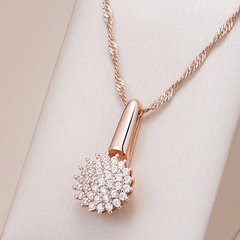 Crystal Flower Necklace 585 Rose Gold - Gilded Rosy