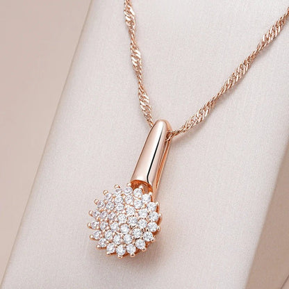 Crystal Flower Necklace 585 Rose Gold - Gilded Rosy