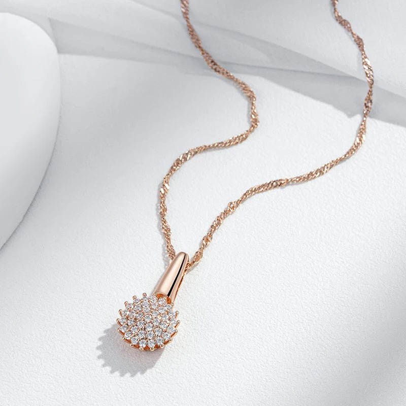 Crystal Flower Necklace 585 Rose Gold - Gilded Rosy