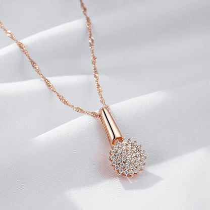 Crystal Flower Necklace 585 Rose Gold - Gilded Rosy