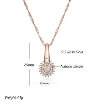 Crystal Flower Necklace 585 Rose Gold - Gilded Rosy