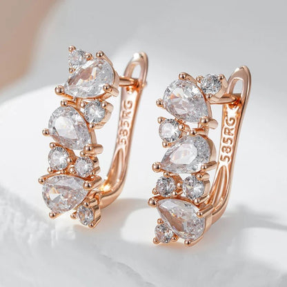 Dendrobium 585 Rose Gold Earrings - Gilded Rosy