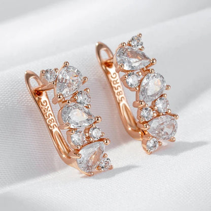 Dendrobium 585 Rose Gold Earrings - Gilded Rosy