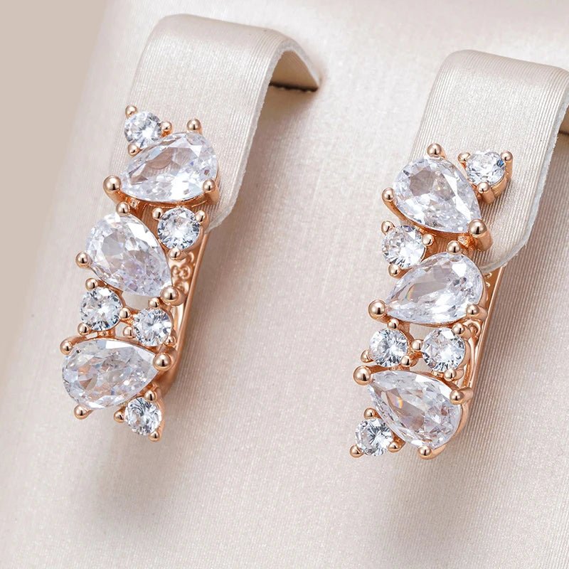 Dendrobium 585 Rose Gold Earrings - Gilded Rosy
