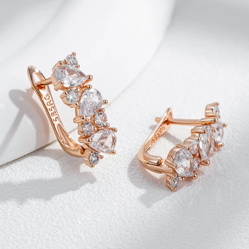 Dendrobium 585 Rose Gold Earrings - Gilded Rosy