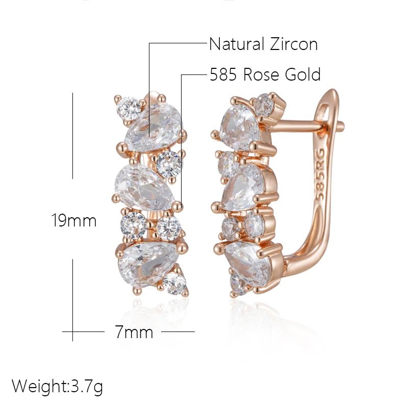 Dendrobium 585 Rose Gold Earrings - Gilded Rosy