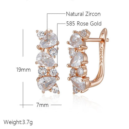 Dendrobium 585 Rose Gold Earrings - Gilded Rosy