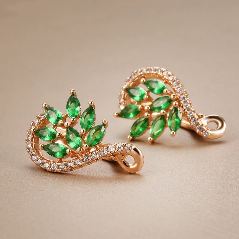 Green Viridiflora earrings 585 Rose Gold - Gilded Rosy