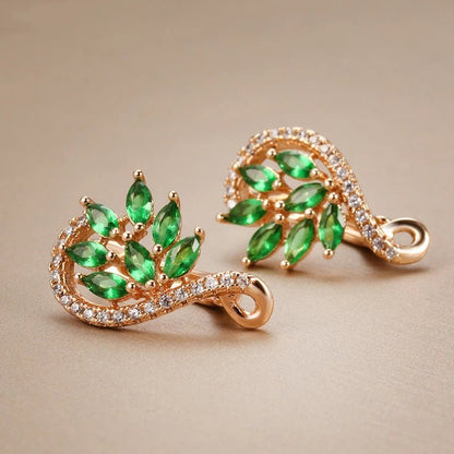 Green Viridiflora earrings 585 Rose Gold - Gilded Rosy