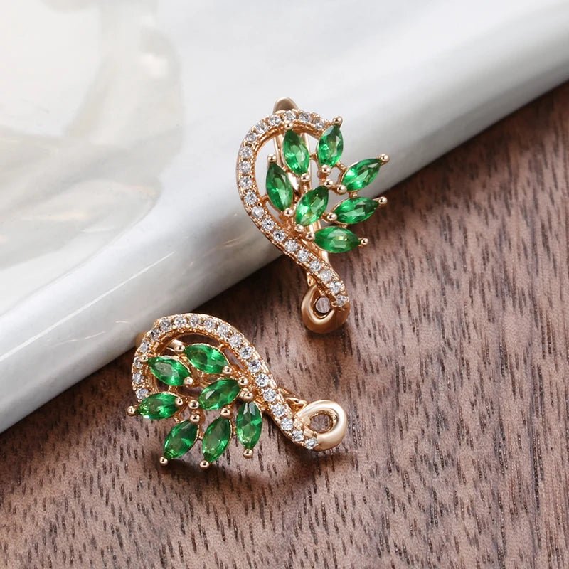 Green Viridiflora earrings 585 Rose Gold - Gilded Rosy