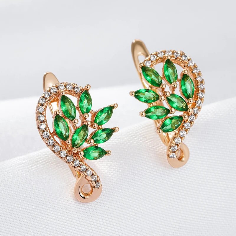 Green Viridiflora earrings 585 Rose Gold - Gilded Rosy