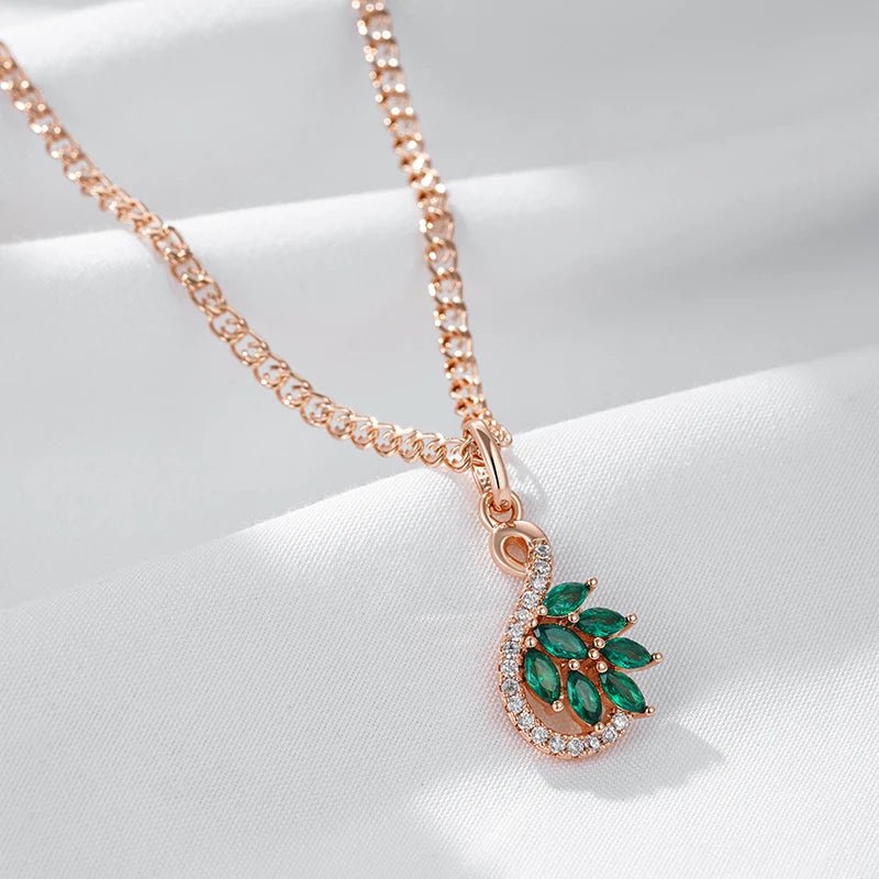 Green Viridiflora Necklace 585 Rose Gold - Gilded Rosy