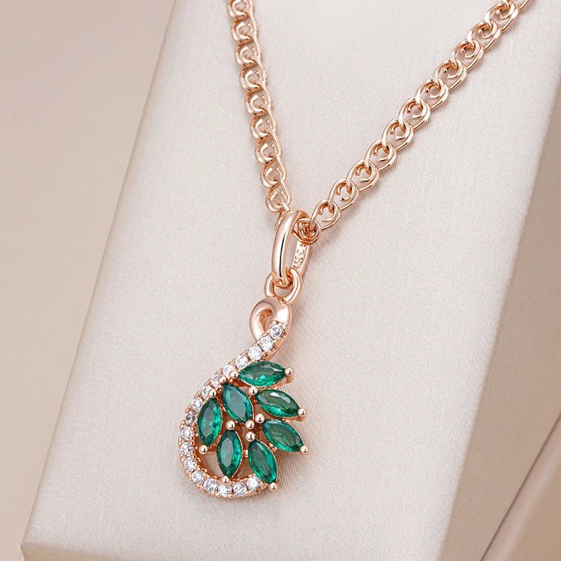 Green Viridiflora Necklace 585 Rose Gold - Gilded Rosy