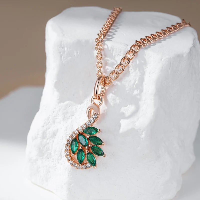 Green Viridiflora Necklace 585 Rose Gold - Gilded Rosy