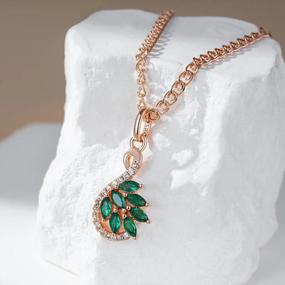Green Viridiflora Necklace 585 Rose Gold - Gilded Rosy