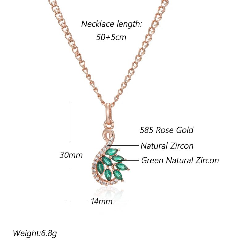Green Viridiflora Necklace 585 Rose Gold - Gilded Rosy