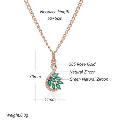 Green Viridiflora Necklace 585 Rose Gold - Gilded Rosy