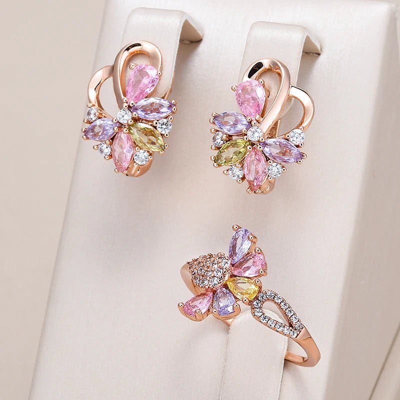 Hypericum berry 585 Rose Gold Set - Gilded Rosy