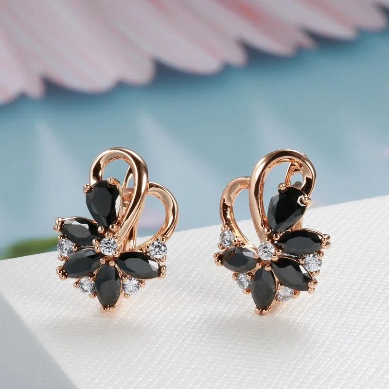 Pink cherry 585 Rose Gold earrings - Gilded Rosy