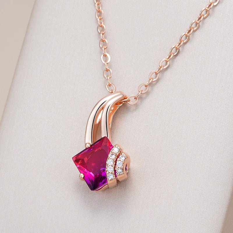 Rose Celosia Pendant Necklace 585 Rose Gold - Gilded Rosy