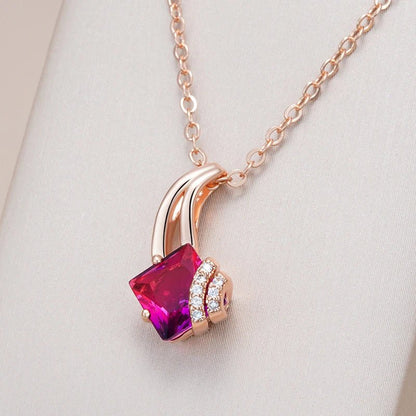 Rose Celosia Pendant Necklace 585 Rose Gold - Gilded Rosy