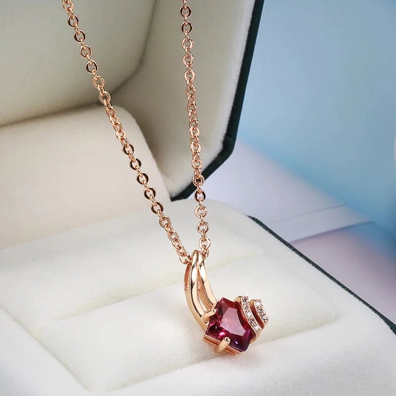Rose Celosia Pendant Necklace 585 Rose Gold - Gilded Rosy