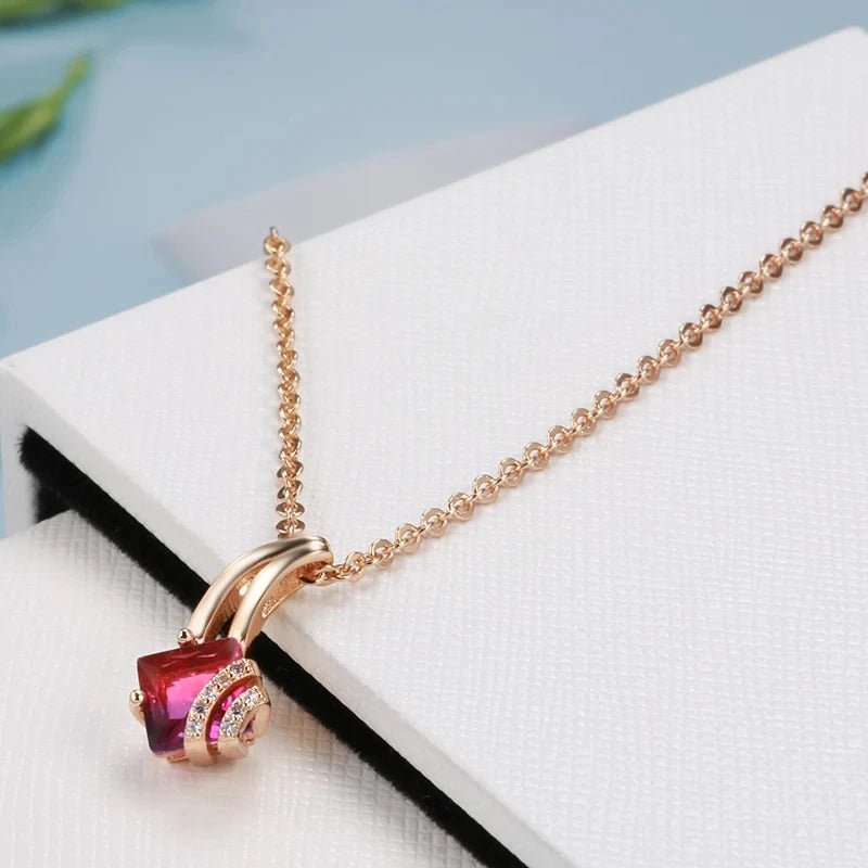 Rose Celosia Pendant Necklace 585 Rose Gold - Gilded Rosy