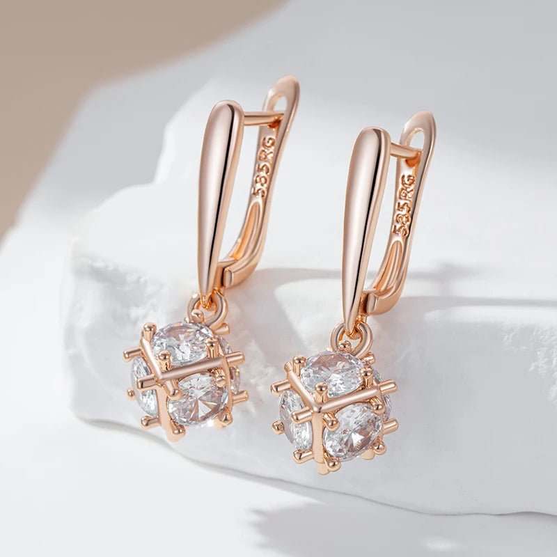 Snow Drop Earrings 585 Rose Gold - Gilded Rosy