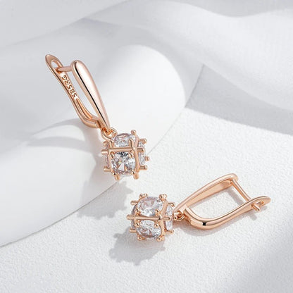 Snow Drop Earrings 585 Rose Gold - Gilded Rosy