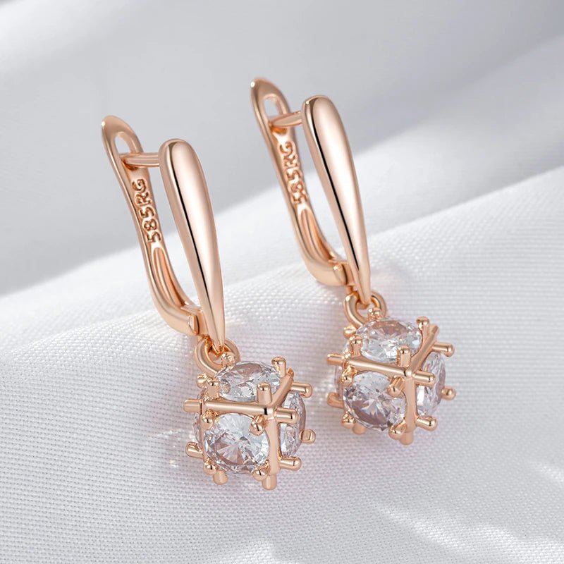 Snow Drop Earrings 585 Rose Gold - Gilded Rosy