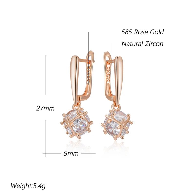Snow Drop Earrings 585 Rose Gold - Gilded Rosy