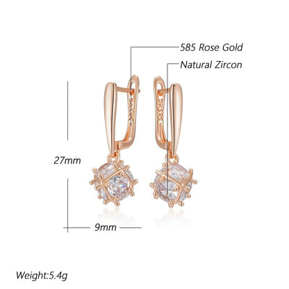 Snow Drop Earrings 585 Rose Gold - Gilded Rosy