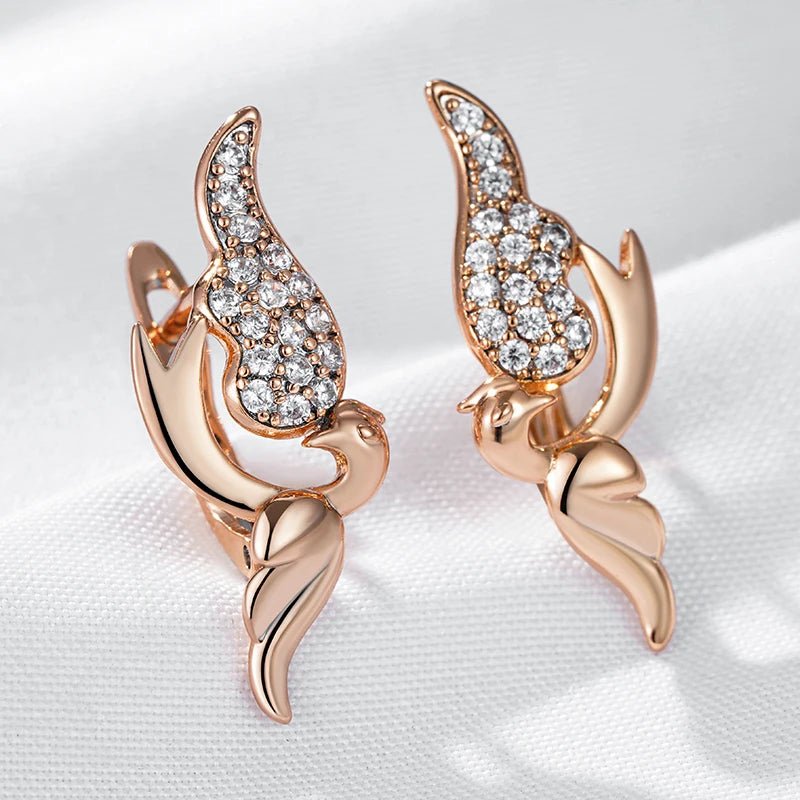 Styled tulip 585 Rose Earrings - Gilded Rosy